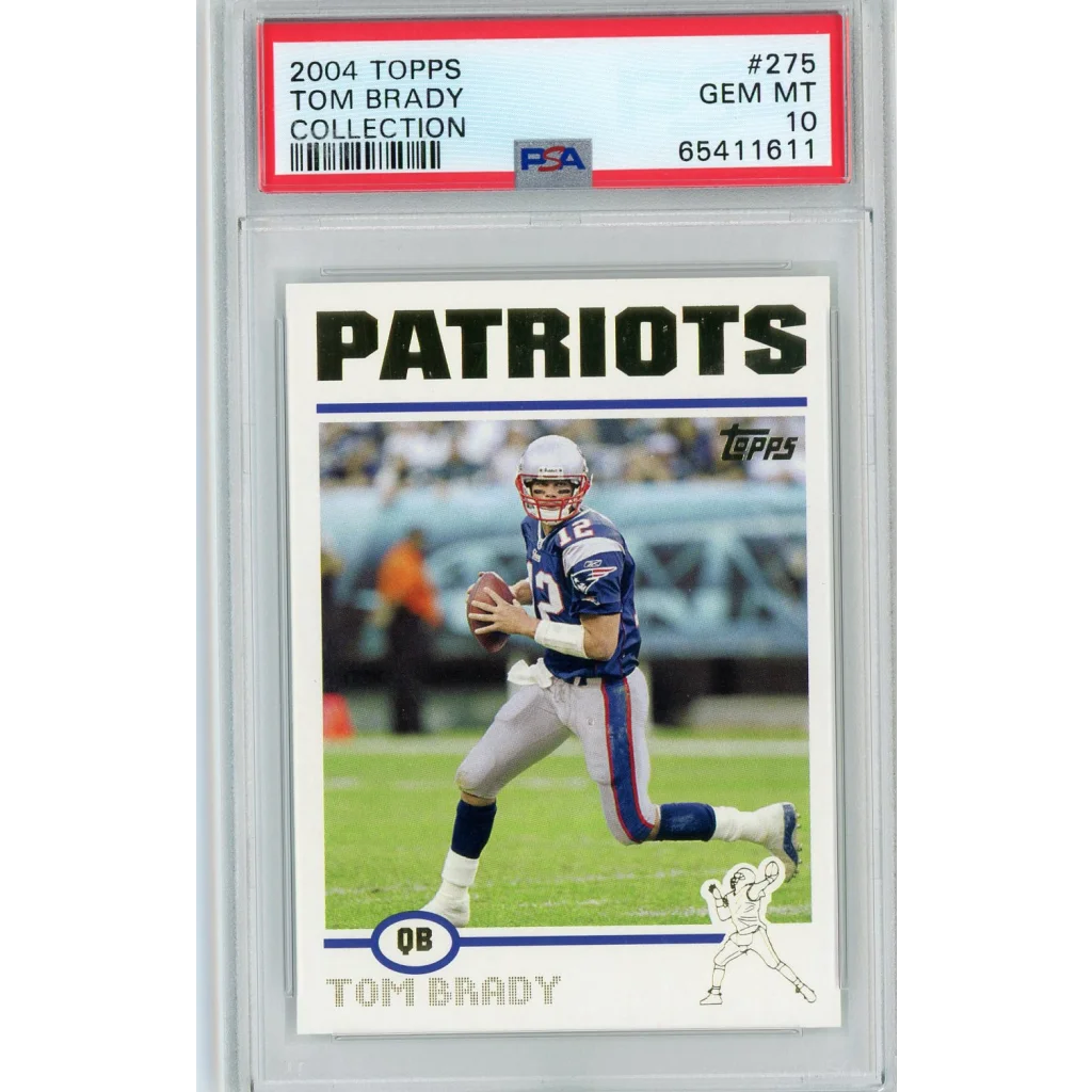 PSA Graded 2004 Topps Tom Brady Chrome Football Card 654/978