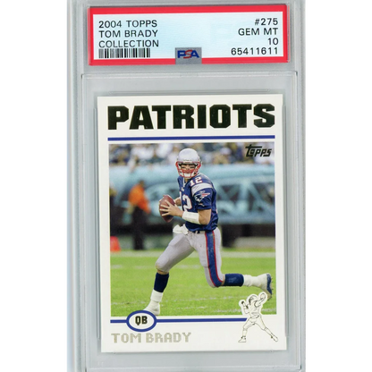 PSA Graded 2004 Topps Tom Brady Chrome Football Card 654/978