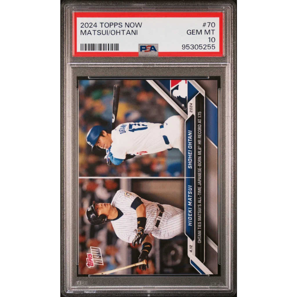 PSA graded 2024 Topps Now Matsui Ohtani dual action baseball card