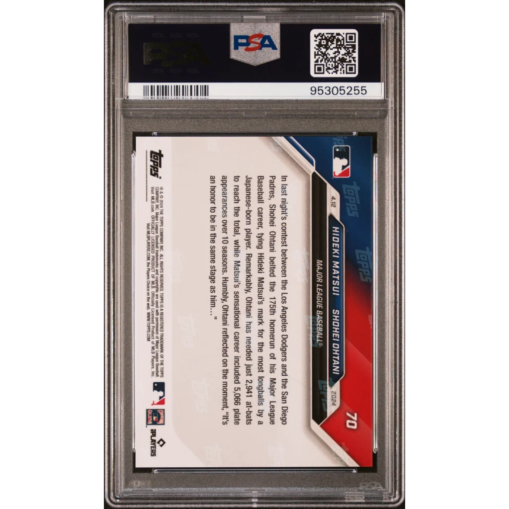 PSA graded Topps Now Matsui Ohtani dual auto 2013 baseball card