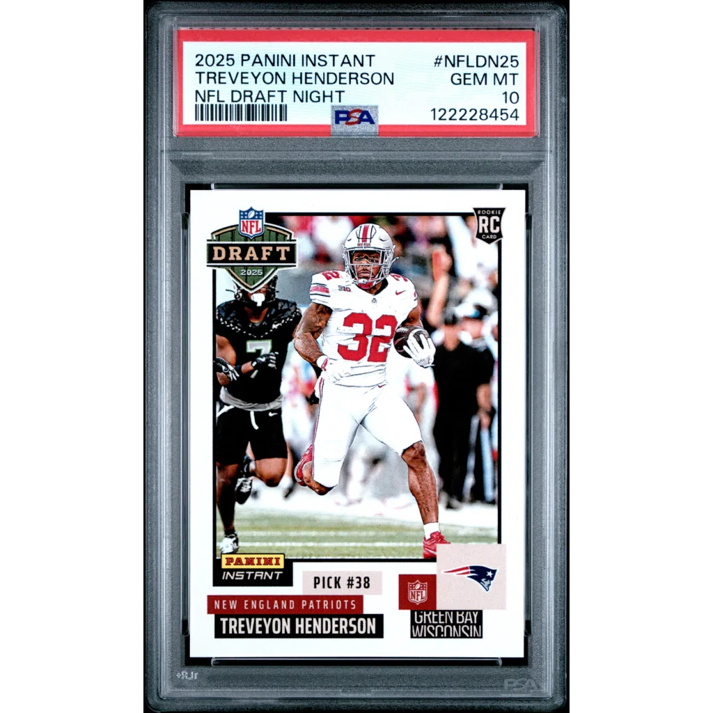 PSA graded 2025 Panini Instant Treveyon Henderson NFL Draft card 3/825