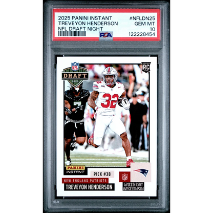 PSA graded 2025 Panini Instant Treveyon Henderson NFL Draft card 3/825