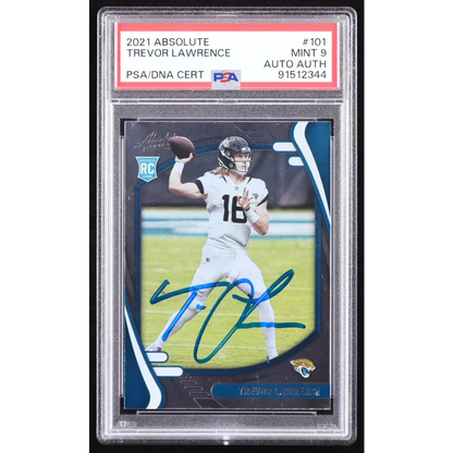 Trevor Lawrence 2021 Panini Absolute rookie card autographed and PSA graded