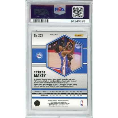 PSA graded Tyrese Maxey 2023-24 Panini Prizm card 283