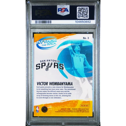 PSA Graded Victor Wembanyama 2023 Panini Attack the Rack Rookie Card #3