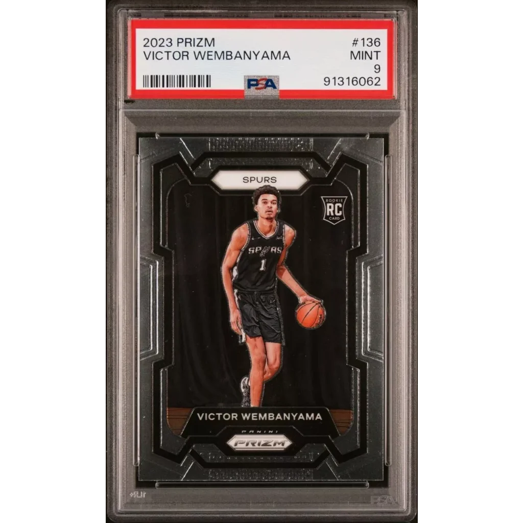 Mint PSA graded Victor Wembanyama 2023 Prizm rookie basketball card