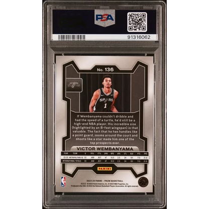 PSA Graded Victor Wembanyama 2023 Prizm Rookie Card #136
