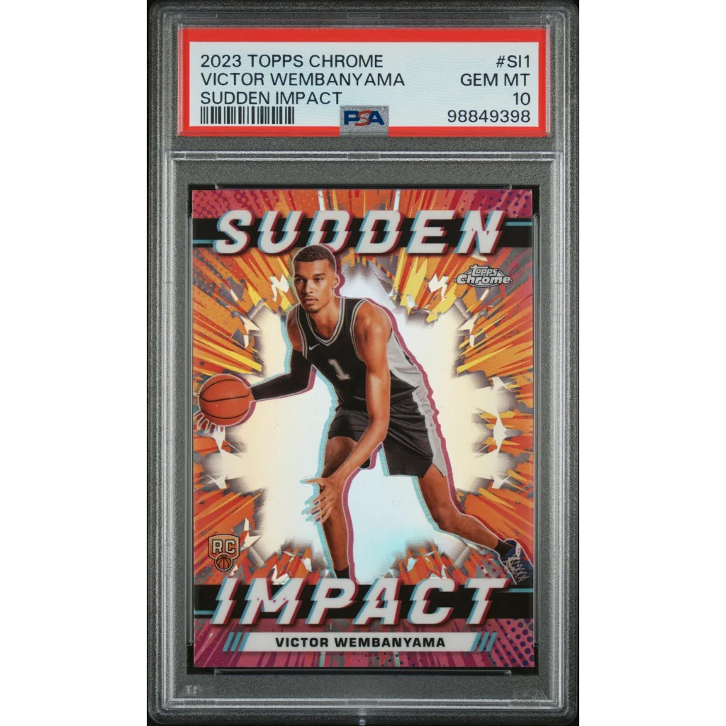 PSA graded 2023 Topps Chrome Victor Wembanyama Sudden Impact card