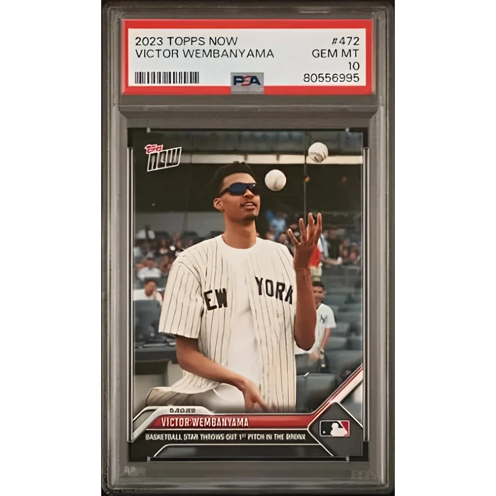 Graded Victor Wembanyama Topps Now baseball card by Professional Sports Authenticators