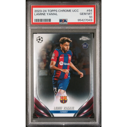 2023-24 Topps Chrome UCC Lamine Yamal soccer card PSA graded