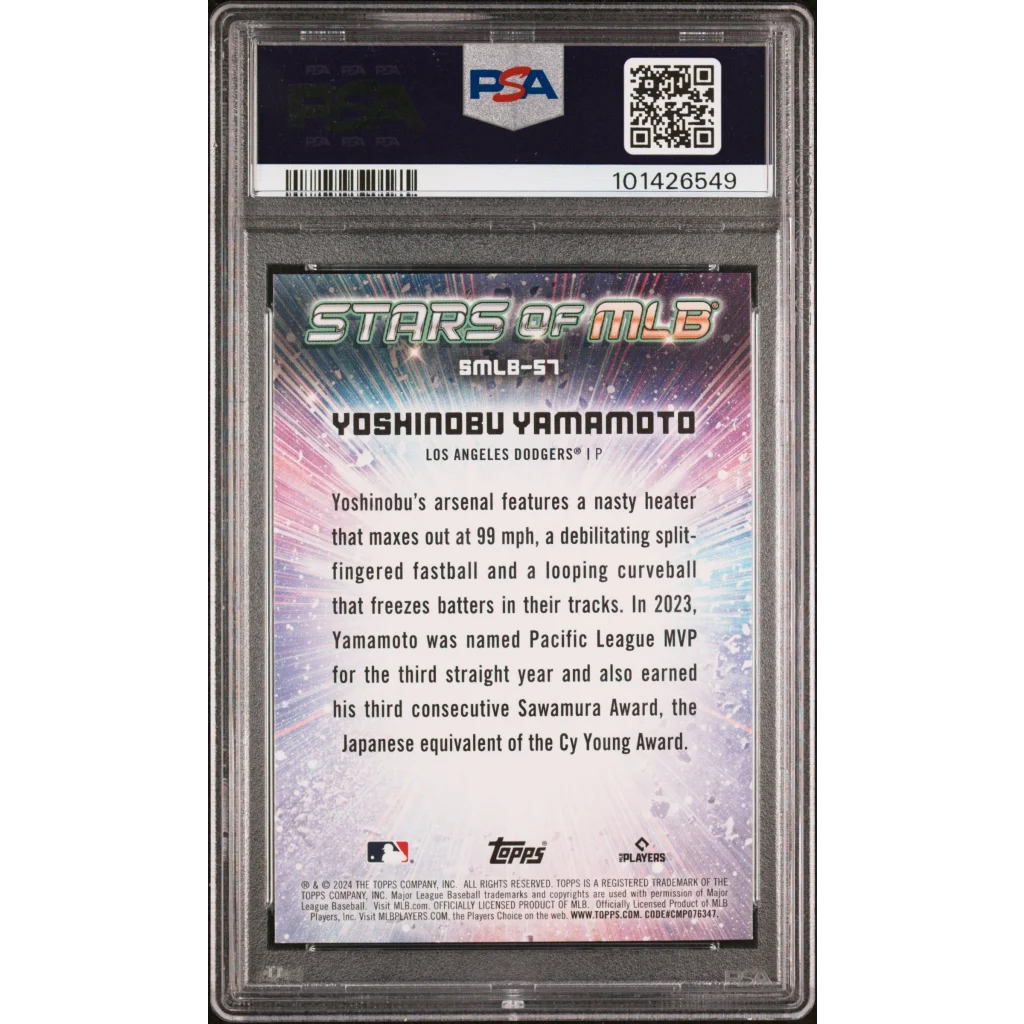 PSA graded Yoshinobu Yamamoto 2023 Topps Dodgers rookie card