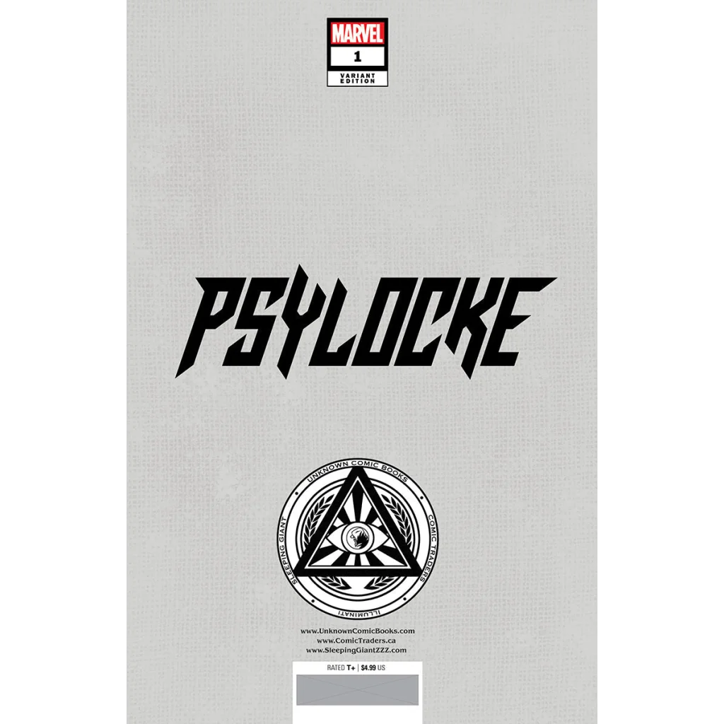 Black triangle comic cover with eye design from Psylocke #1 Unknown Comics Alexander Lozano