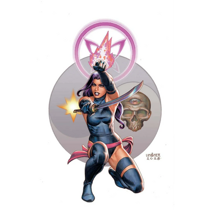 Psylocke ninja warrior reborn costume in dark blue with pink sash