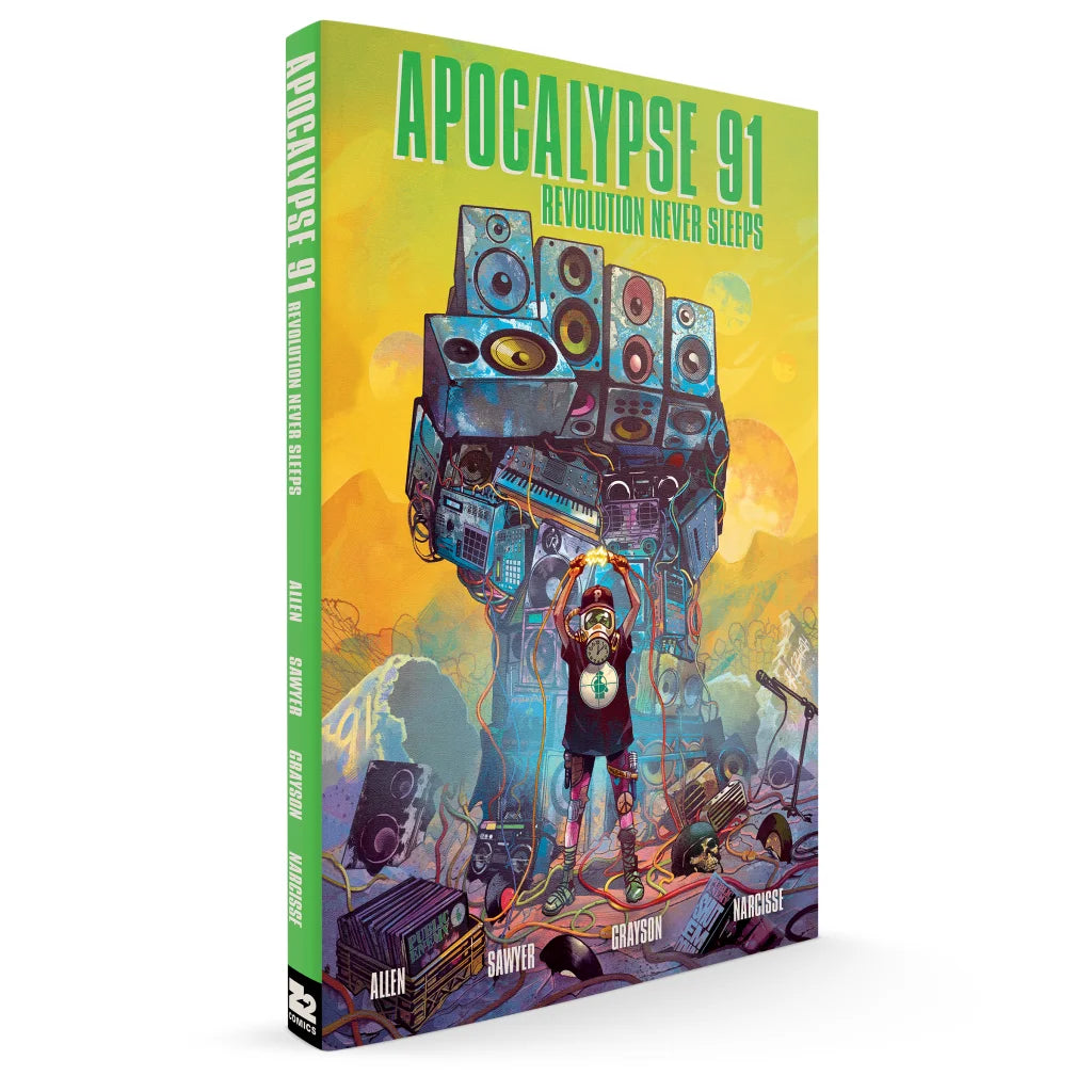 Brightly illustrated Public Enemy Apocalypse 91 The Enemy Strikes Black Deluxe Set cover featuring Mike Del Mundo art