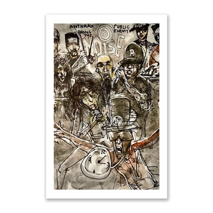 Energetic hand-drawn crowd illustration from Public Enemy Apocalypse 91 The Enemy Strikes Black Deluxe Set featuring Mike Del Mundo style