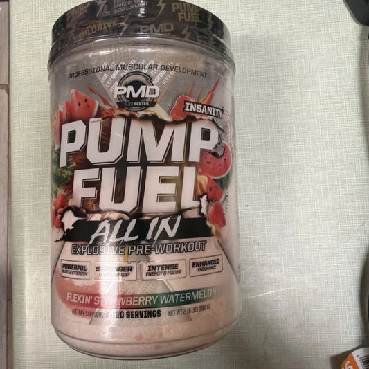 Pump Fuel All In Flexin Strawberry Watermelon pre-workout container
