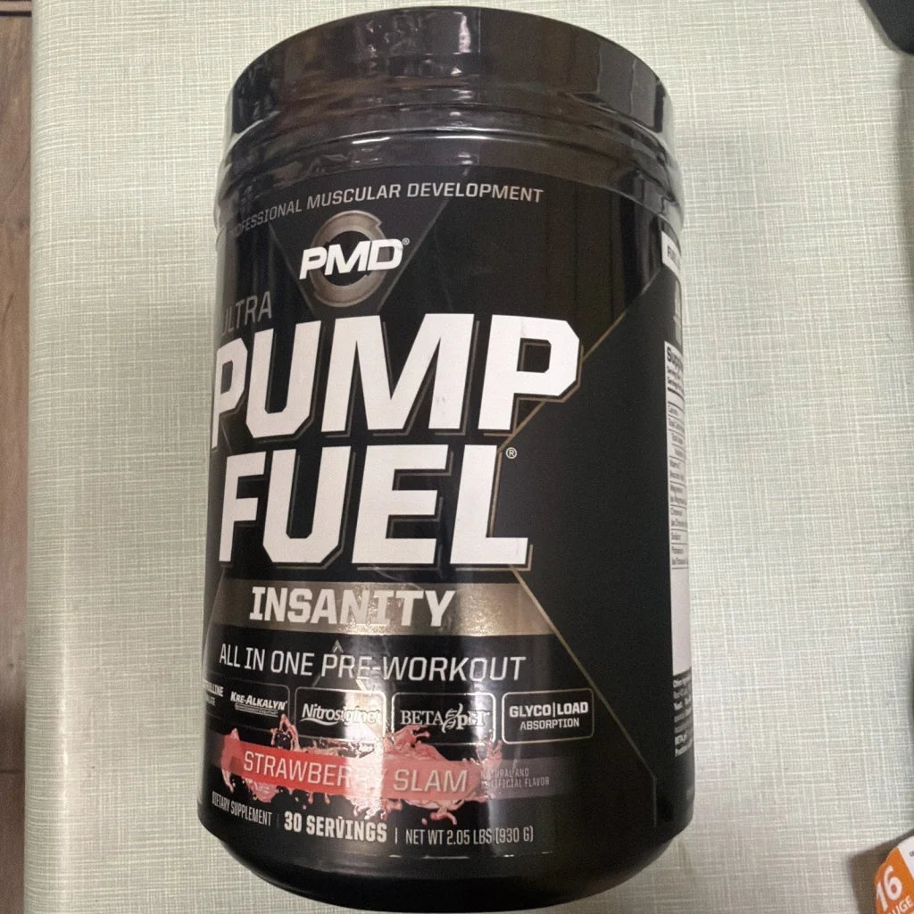 Pump Fuel Ultra Insanity Glyco pre-workout in Strawberry Slam flavor