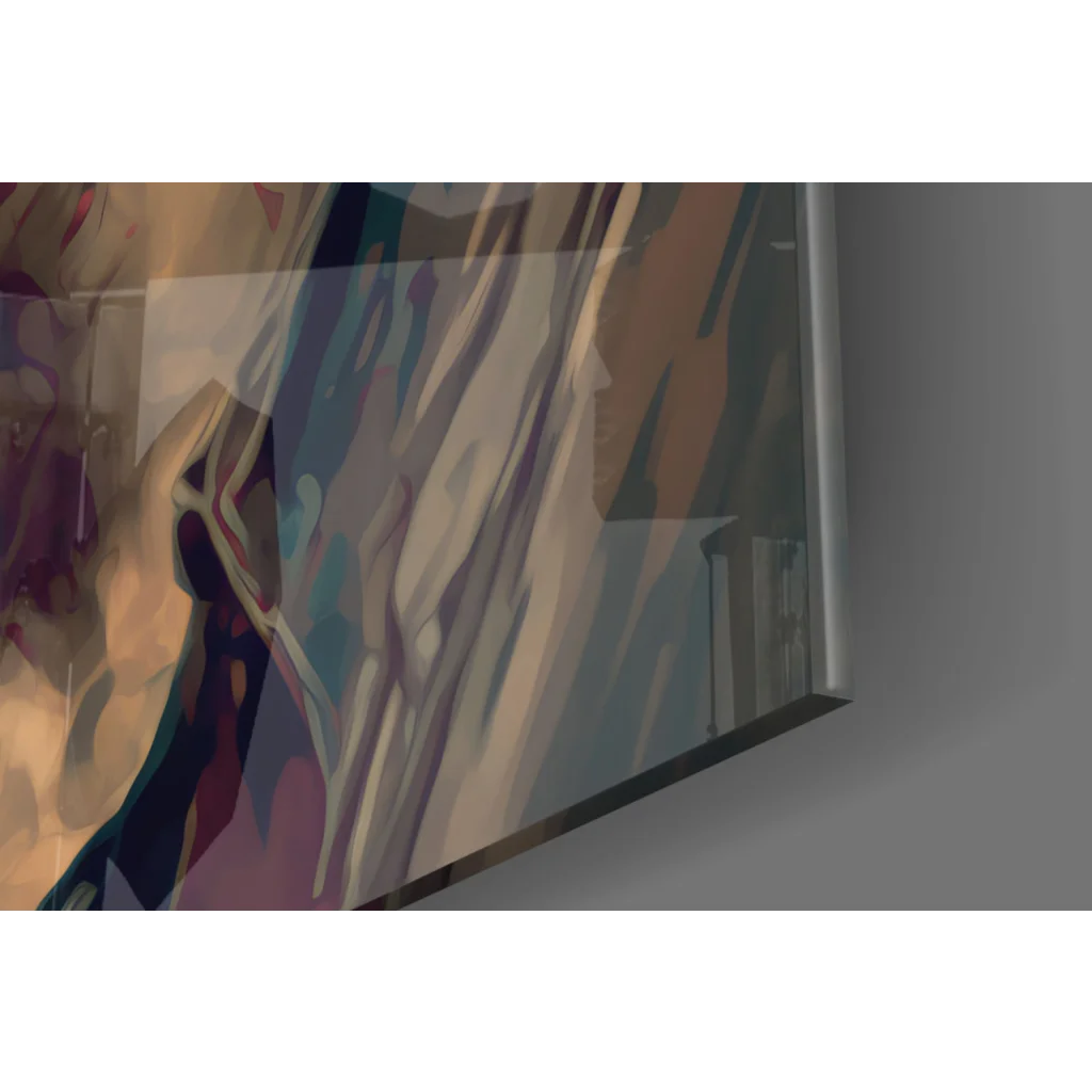 Sleek gold and black watch in punk rocker wall art portrait