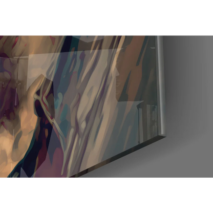 Sleek gold and black watch in punk rocker wall art portrait