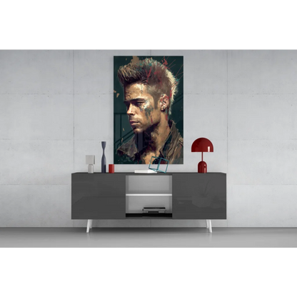 24x36 inch canvas wall art of Brad Pitt as Tyler Durden in Fight Club