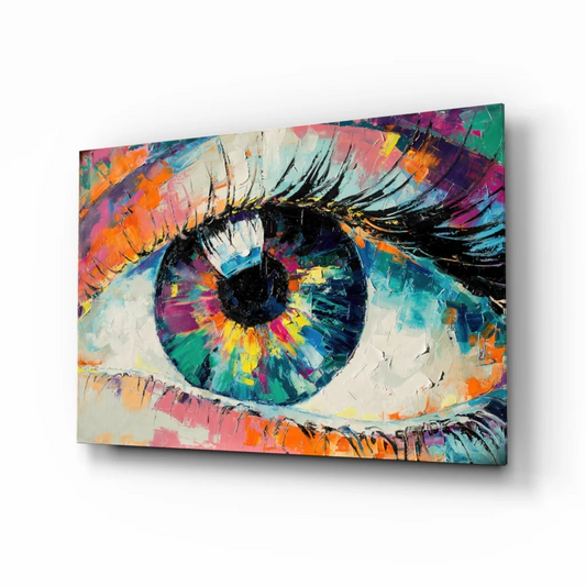 Vibrant Abstract Eye Wall Art Canvas with Bold Color Brushstrokes | Insigneart USA | vintageantiquesgifts.com