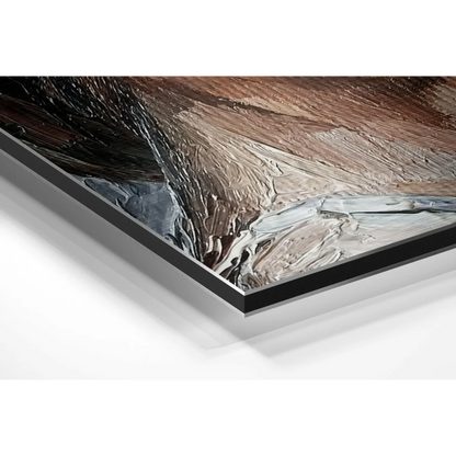 Stunning brushed aluminium dibond wall art with abstract earthy textures