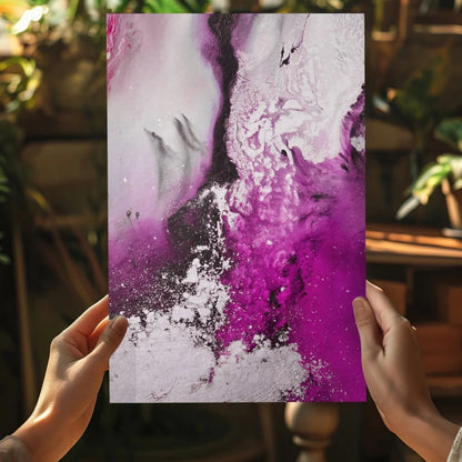 Purple and white abstract canvas art print for modern home decor