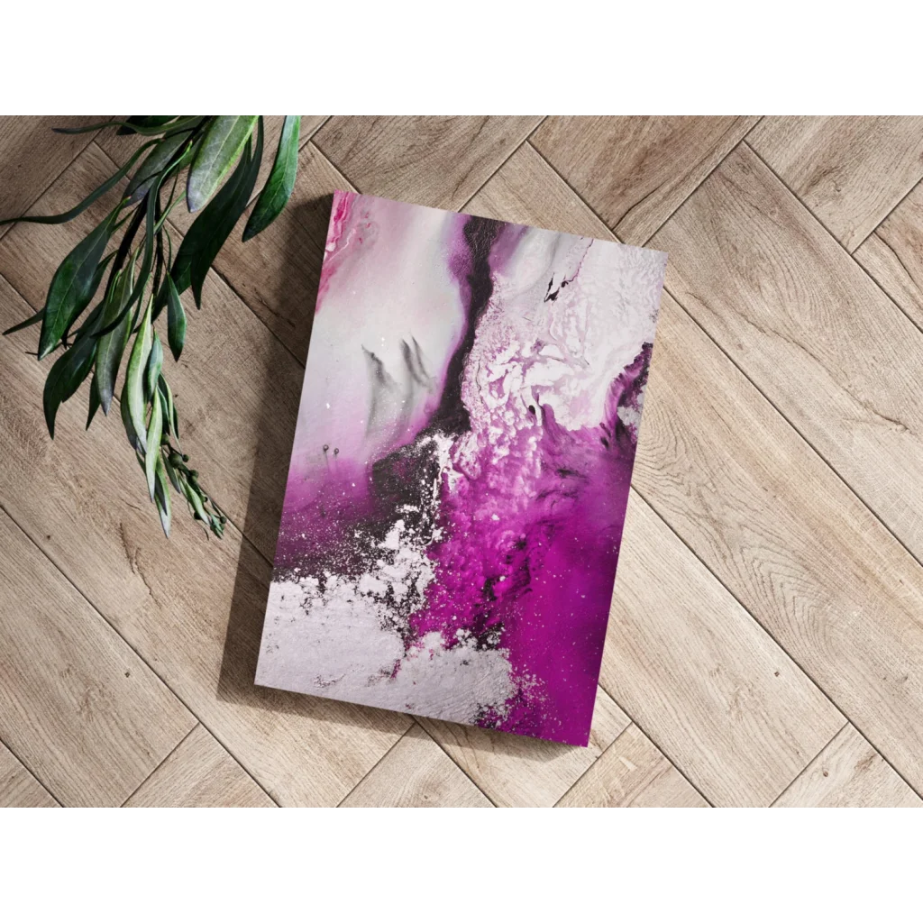 Purple and white abstract canvas art print for modern home decor