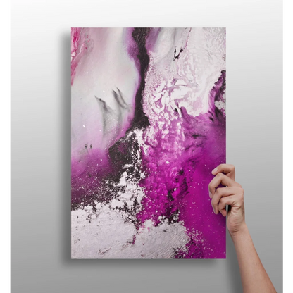 Purple and white abstract canvas art print for modern home decor