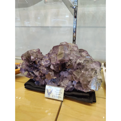 Purple Elmwood cubic fluorite cluster geode, 20.4kg, crystalline metallic sheen