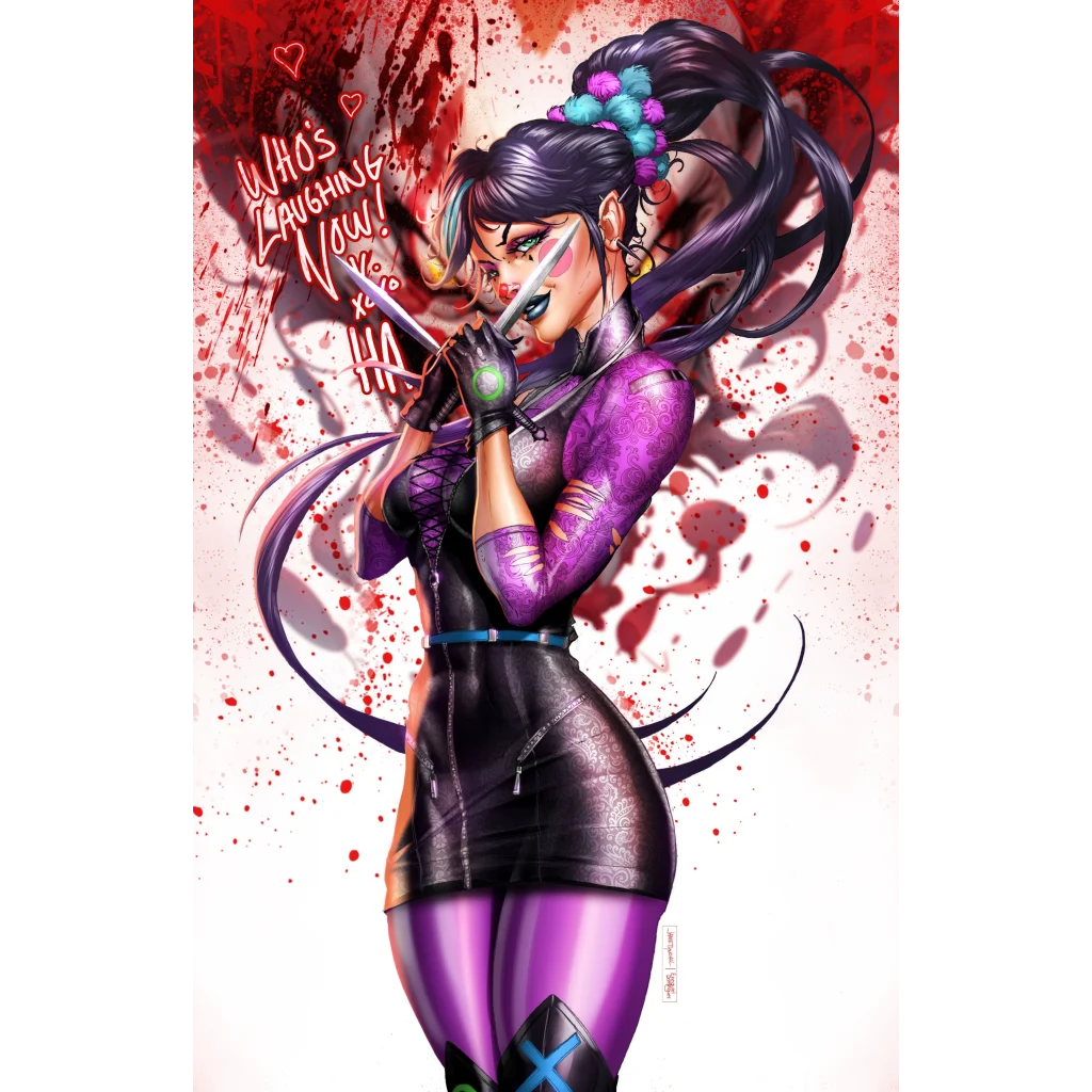 Purple Princess Cosplay Miss Meow #3 signed comic jacket with blue hair accessory