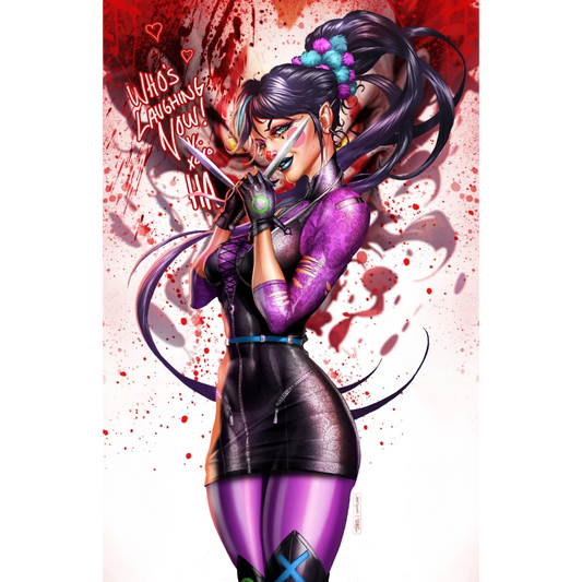 Purple Princess Cosplay Miss Meow #3 signed comic jacket with blue hair accessory