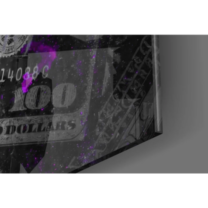 Purple Skull Money black purple abstract wall art canvas print