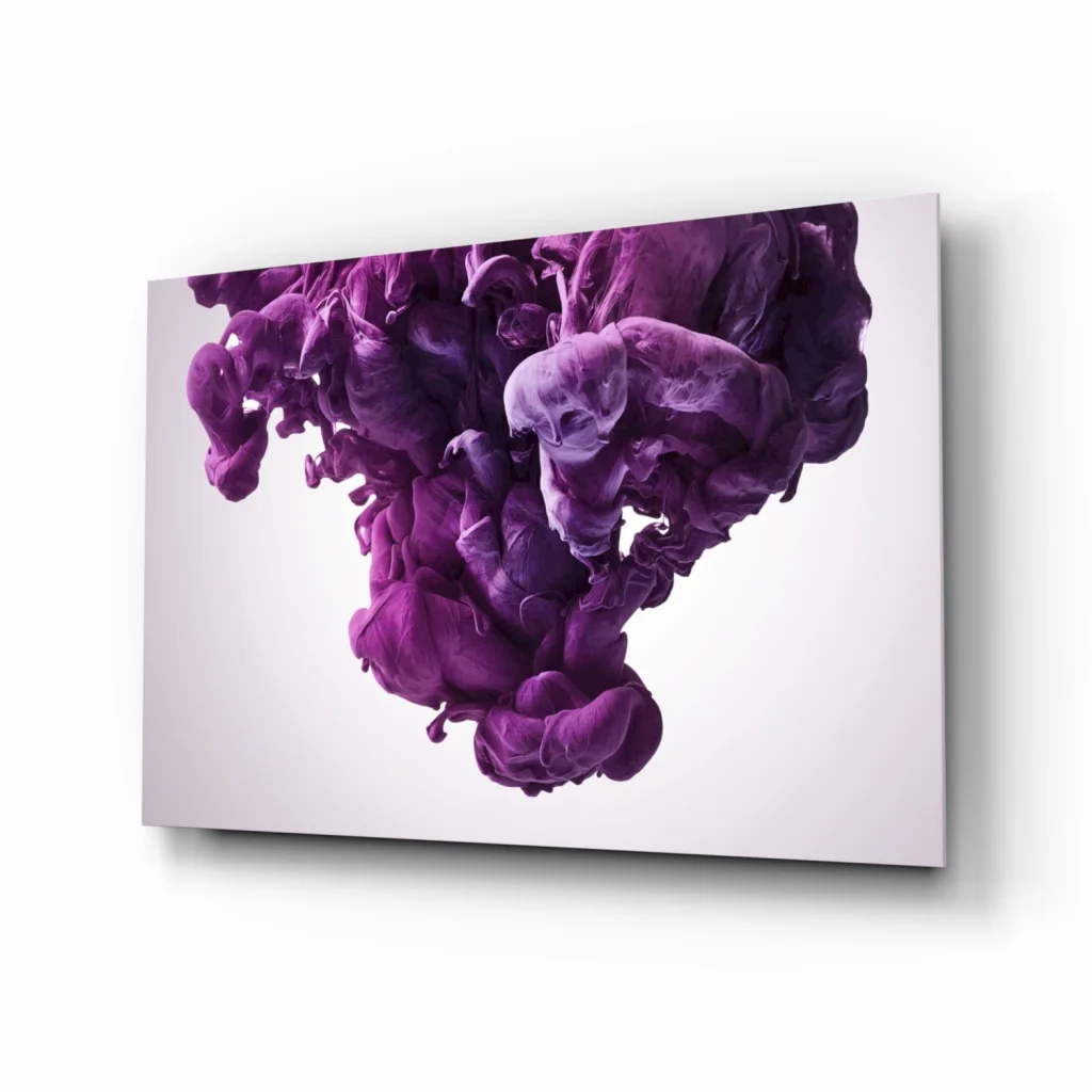 Stunning purple ink cloud canvas wall art print