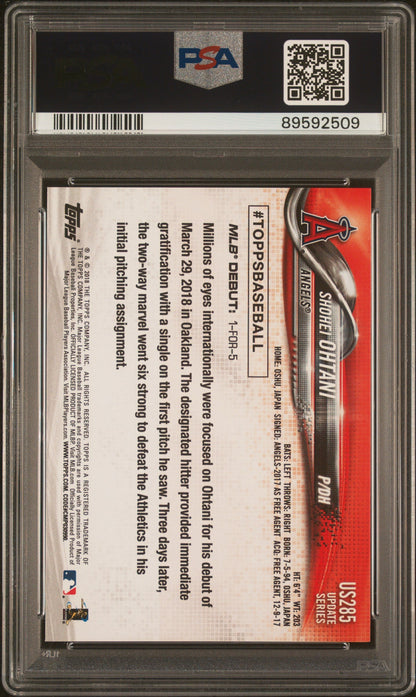 Graded 2018 Topps Update Shohei Ohtani #US285 Rookie RC Baseball Card PSA 9 Mint