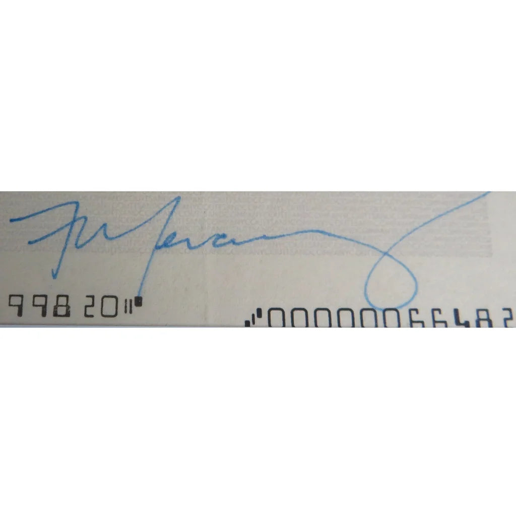 Framed Queen band autographed checks music display with blue ink signature