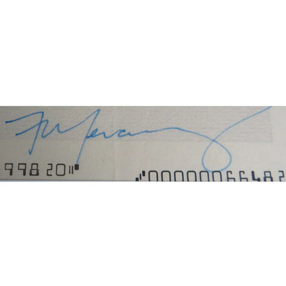 Framed Queen band autographed checks music display with blue ink signature