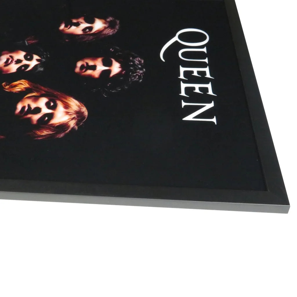 Framed Queen band poster with autographed checks music display