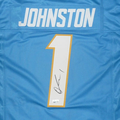 Quentin Johnston autographed Los Angeles baby blue #1 jersey with Johnston name