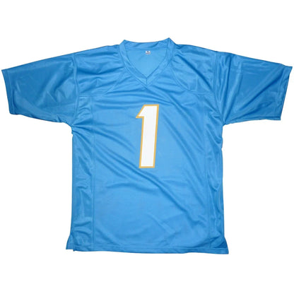 Quentin Johnston autographed Los Angeles baby blue #1 jersey