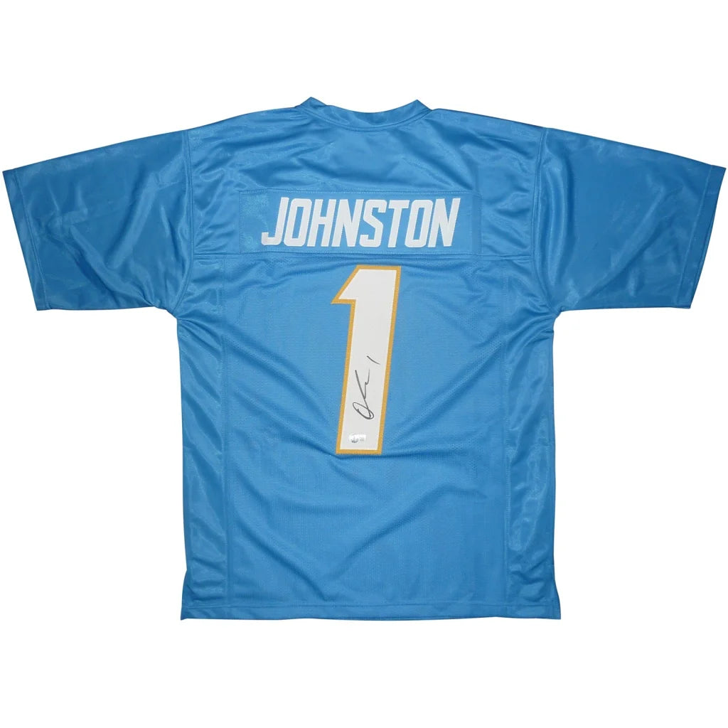 Quentin Johnston autographed light blue Los Angeles jersey with number 1