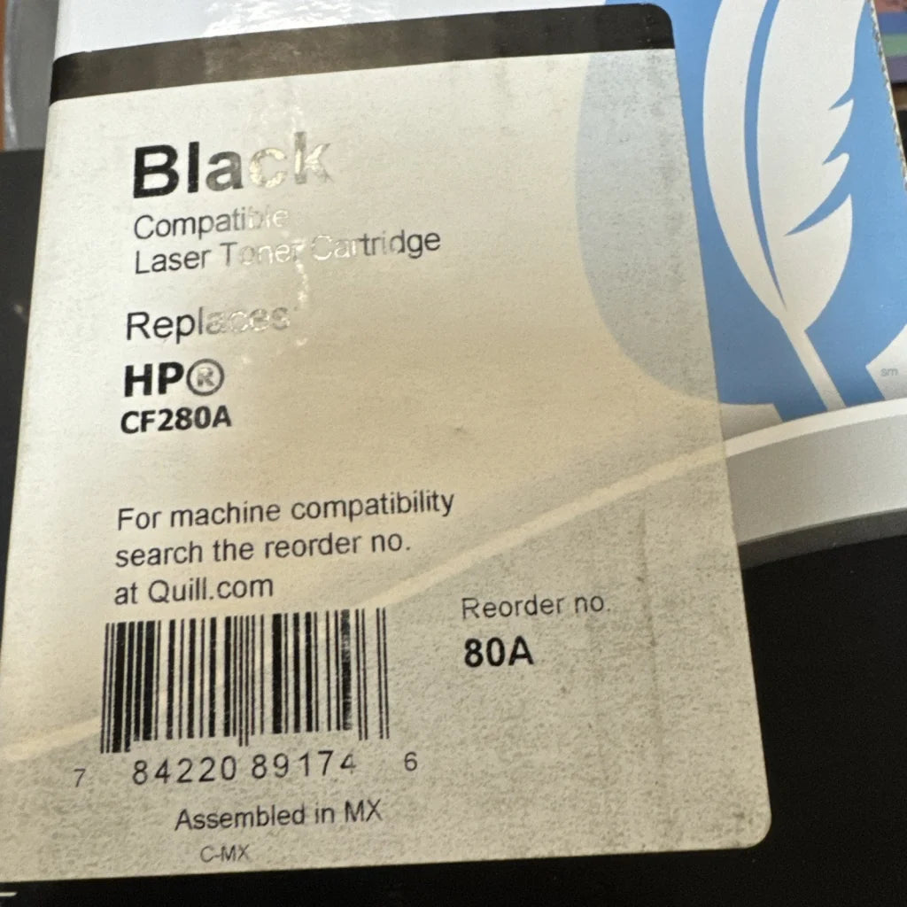 Quill brand black toner cartridge for HP CF280A