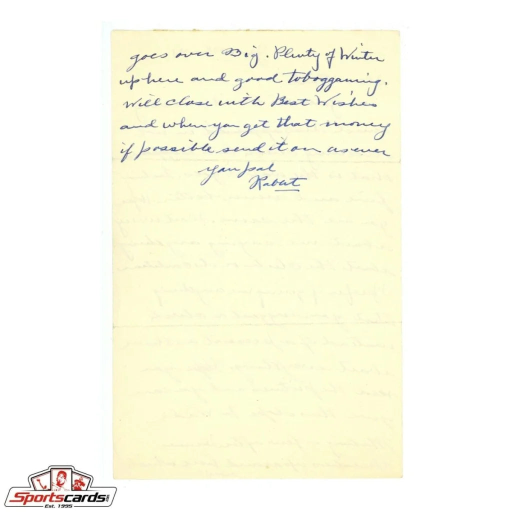 Rabbit Maranville handwritten letter on yellowed paper, 1970