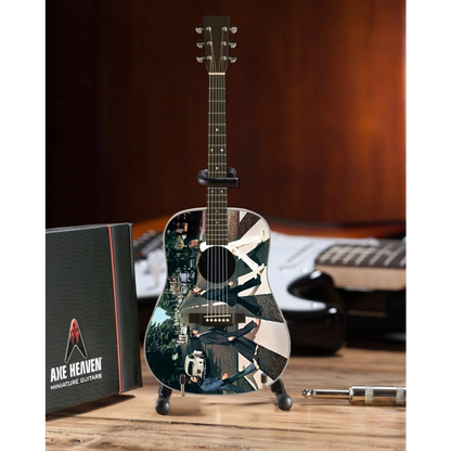 Radio Days mini acoustic guitar with black white astronaut design