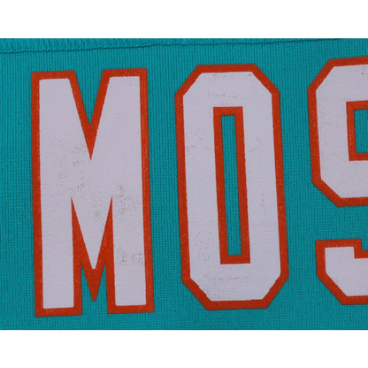 Aquamarine Raheem Mostert signed Miami Dolphins teal jersey with white and orange lettering
