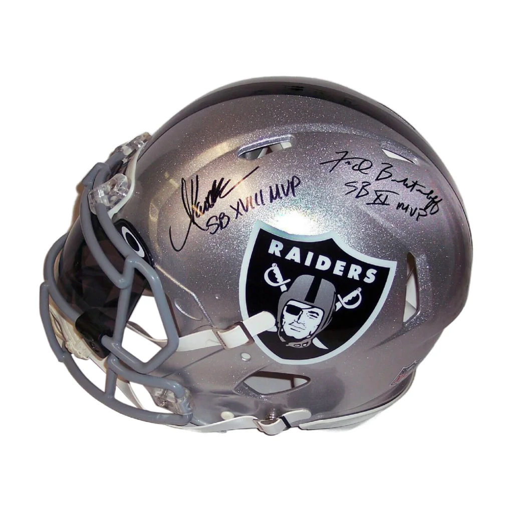 Raiders Speed Full Size Authentic Football Helmet Dual Signed | Creative Sports | vintageantiquesgifts.com
