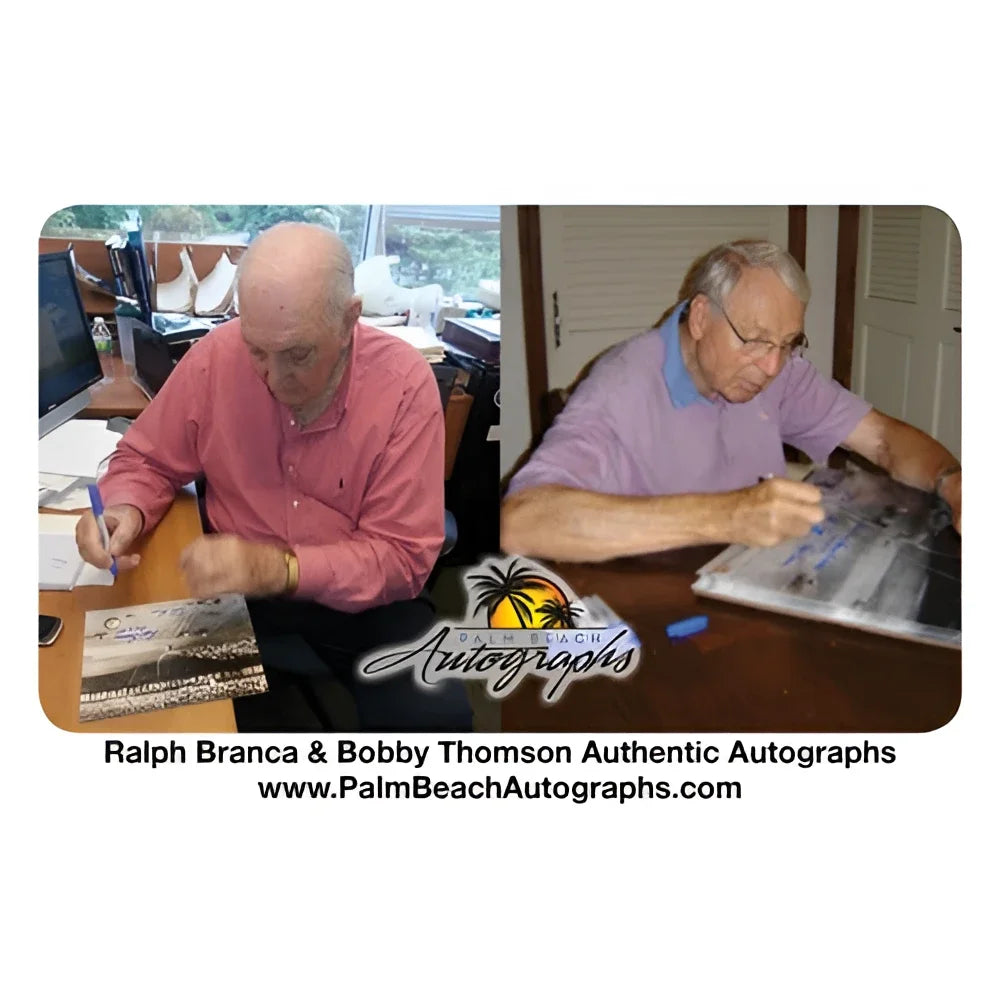 Ralph Branca and Bobby Thomson dual autographed 8x10 photo