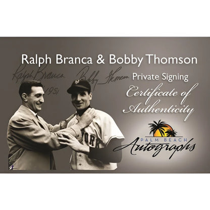 Certificate of authenticity with Ralph Branca Bobby Thomson signatures on 8x10 photo