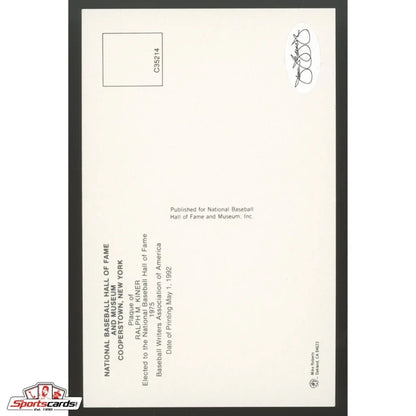 Ralph Kiner signed HOF postcard with black border and white center