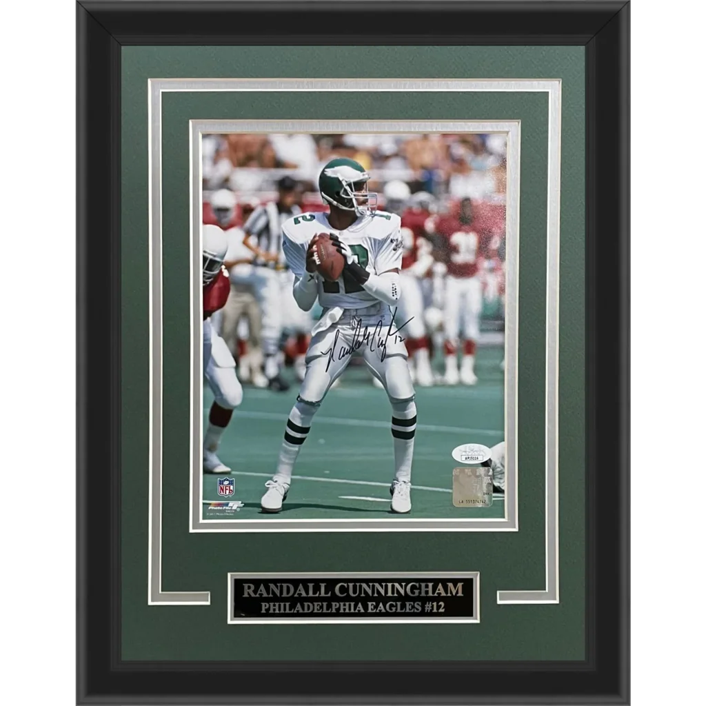 Randall Cunningham deluxe framed 8x10 Eagles autograph photo